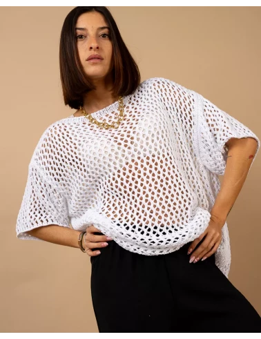 Top maille ajourée