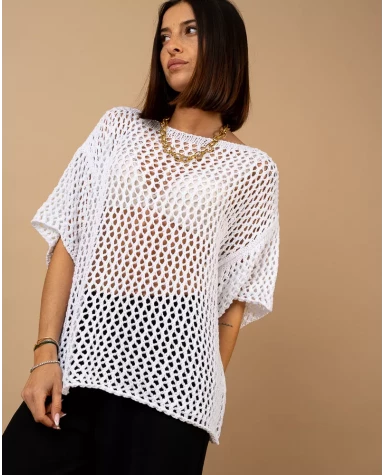 Top maille ajourée