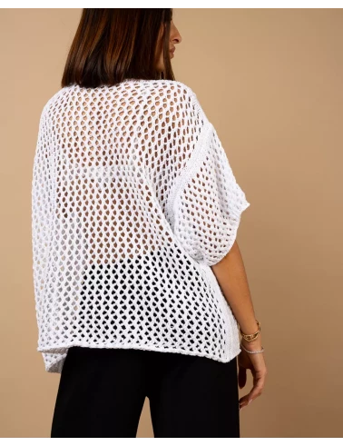 Top maille ajourée