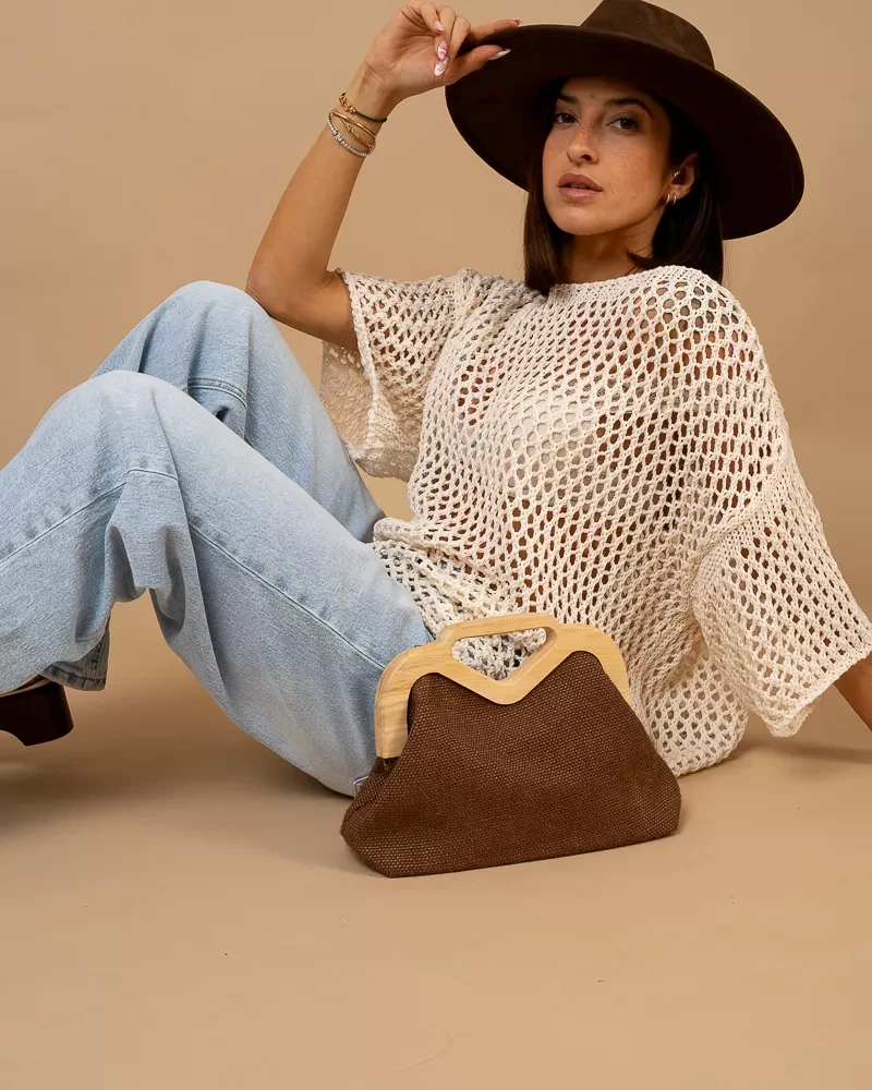 Top maille ajourée