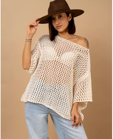 Top maille ajourée