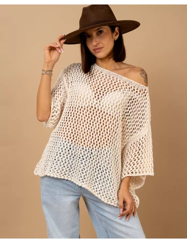 Top maille ajourée