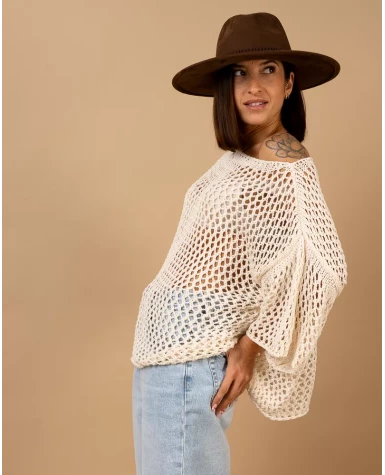 Top maille ajourée