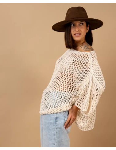 Top maille ajourée