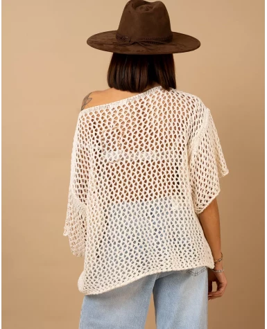 Top maille ajourée
