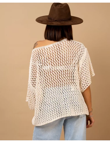 Top maille ajourée