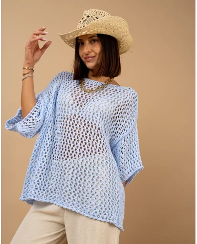 Top maille ajourée