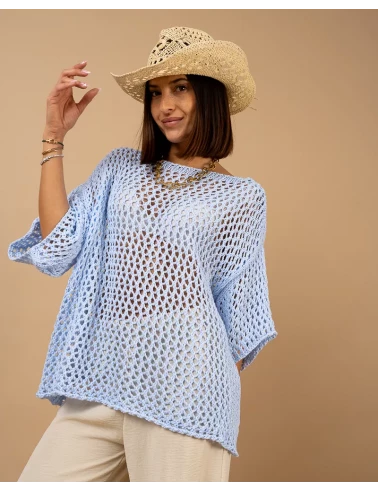 Top maille ajourée