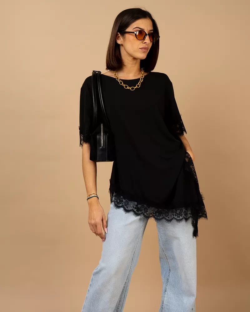 T-Shirt bord dentelle