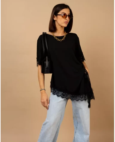 T-Shirt bord dentelle