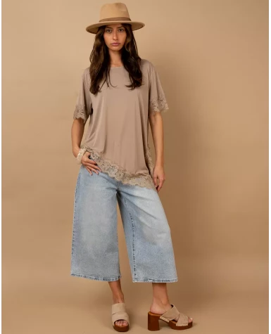 T-Shirt bord dentelle
