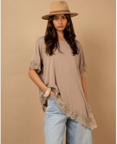 T-Shirt bord dentelle
