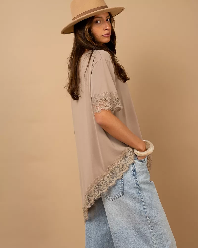 T-Shirt bord dentelle