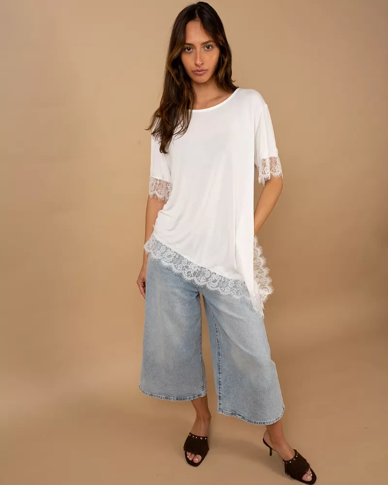 T-Shirt bord dentelle