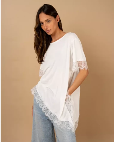T-Shirt bord dentelle