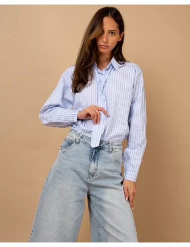 Chemise rayée cravate
