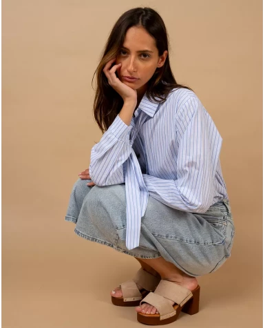 Chemise rayée cravate