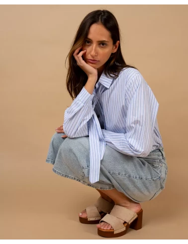 Chemise rayée cravate