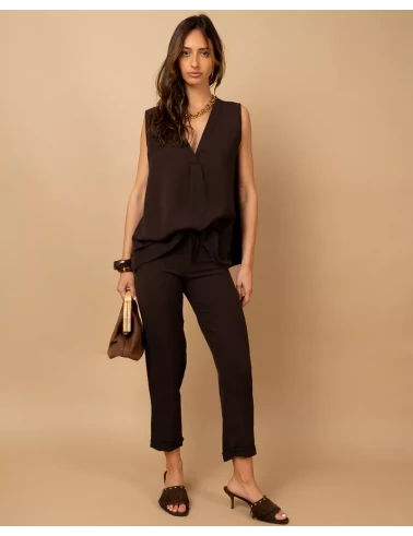 Pantalon revers fluide