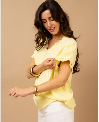 T-Shirt bords dentelle