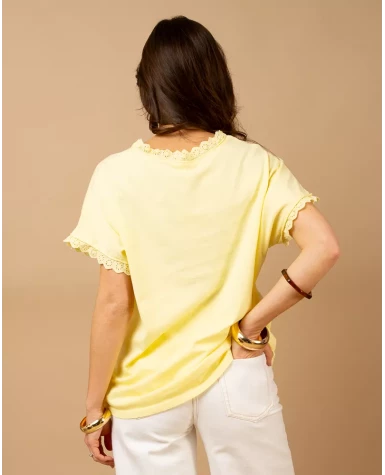 T-Shirt bords dentelle