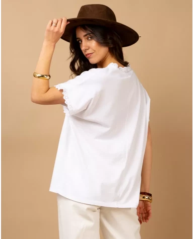 T-Shirt bords dentelle