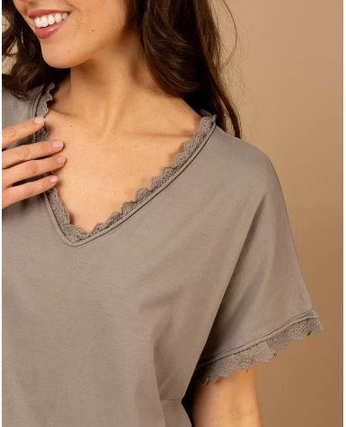 T-Shirt bords dentelle