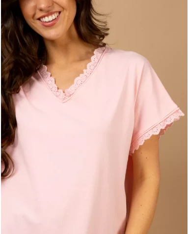 T-Shirt bords dentelle
