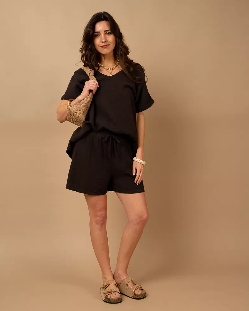 Short gaze de coton
