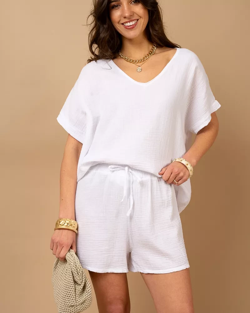 Short gaze de coton