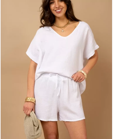 Short gaze de coton