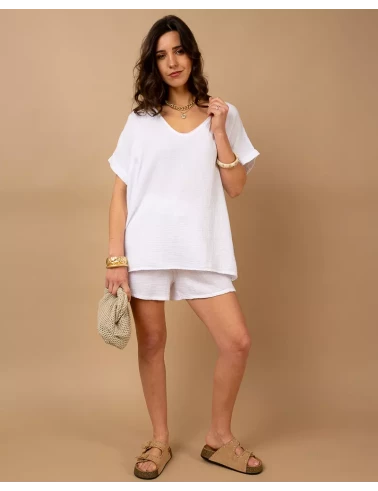 Short gaze de coton