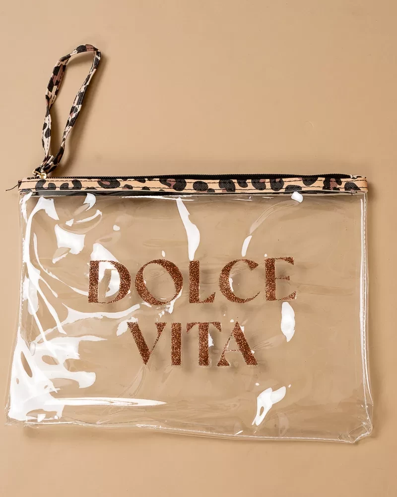 Pochette tongs léopard