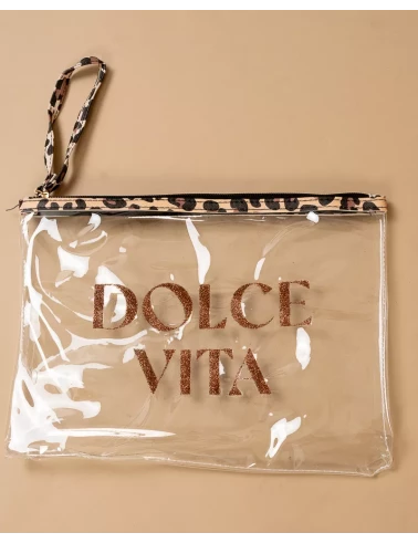 Pochette tongs léopard