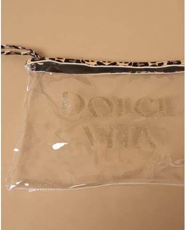 Pochette tongs léopard