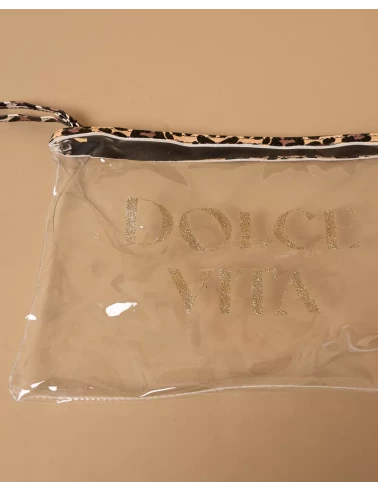 Pochette tongs léopard