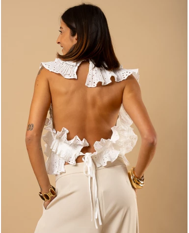 Top froufrou dentelle