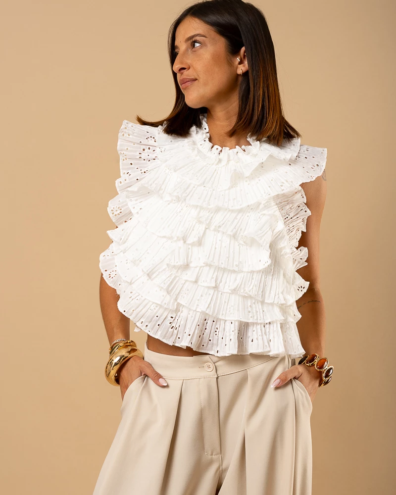 Top froufrou dentelle