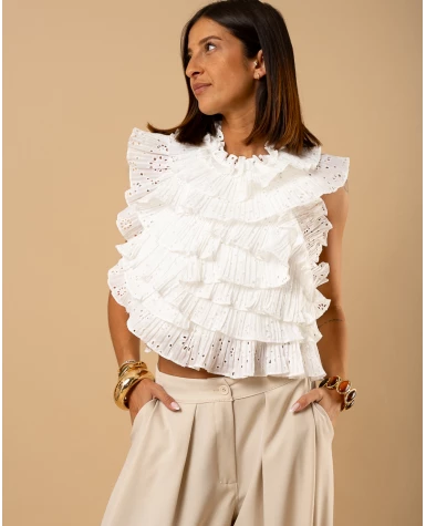 Top froufrou dentelle