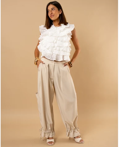 Top froufrou dentelle